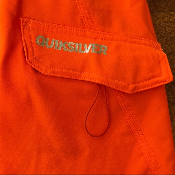 Quicksilver Swim Trunks Mens Size 29 Neon Orange Board Shorts Unlined Beach Pool - Picture 4 of 8